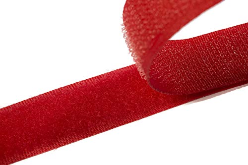 Jajasio Klettband bunt zum Nähen zum aufnähen, 25 mm, rot #04 4 Meter Flausch und Haken von Jajasio