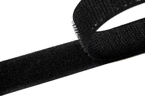 Jajasio Klettband bunt zum Nähen zum aufnähen, 25mm, schwarz #12 25 Meter Flausch und Haken von Jajasio