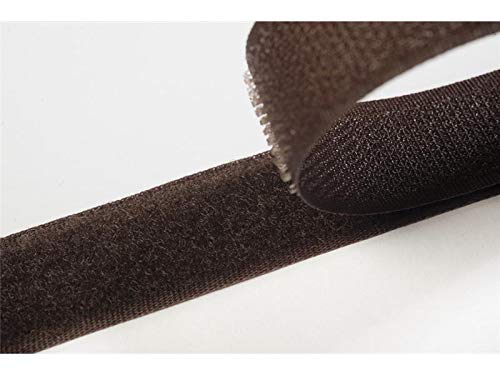 Jajasio Klettband bunt zum Nähen zum aufnähen, 38 mm, braun #03 25 Meter Flausch und Haken von Jajasio
