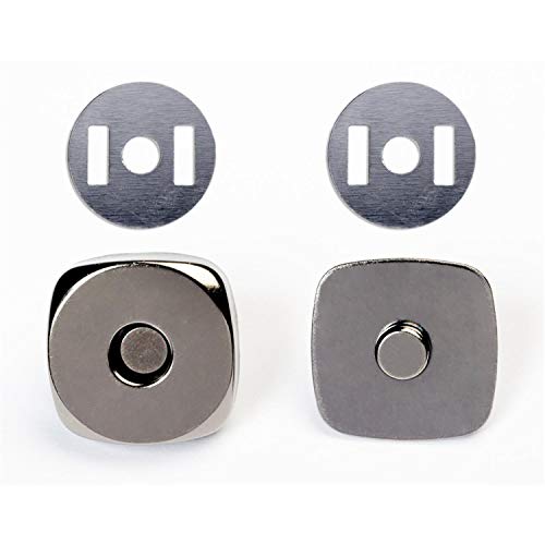 Jajasio Magnetknöpfe für Taschen, 18mm Magnetverschluss quadratisch #20 schwarz 10 Stück, Taschenverschlus ohne Annähen von Jajasio