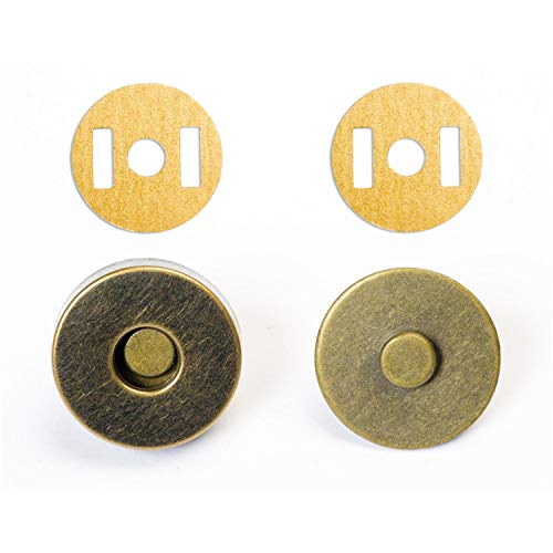 Jajasio Magnetknöpfe für Taschen, 18mm Magnetverschluss rund #04 altmessing 10 Stück, Taschenverschlus ohne Annähen Jajasio Magnetknöpfe für Taschen, 18mm Magnetverschluss rund #04 altmessing 10 Stück, Taschenverschlus ohne Annähen von Jajasio