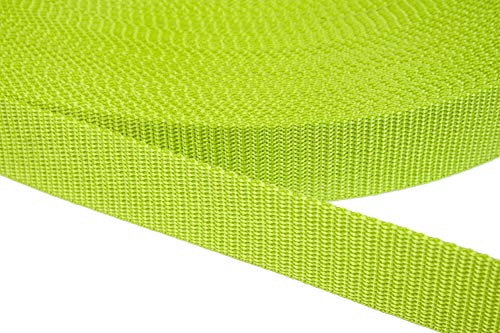 Jajasio PP Gurtband 10mm breit aus Polypropylen, 1.2mm Stark in 41 Farben 33 - Lime 12 Meter von Jajasio