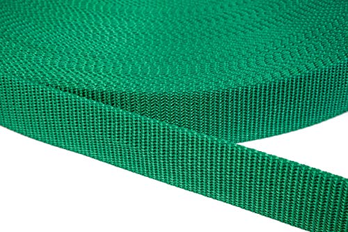 Jajasio PP Gurtband 10mm breit aus Polypropylen, 1.2mm Stark in 41 Farben 34 - grün 50 Meter von Jajasio