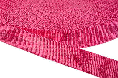 Jajasio PP Gurtband 15mm breit aus Polypropylen, 1.2mm Stark in 41 Farben 14 - Himbeere 12 Meter von Jajasio