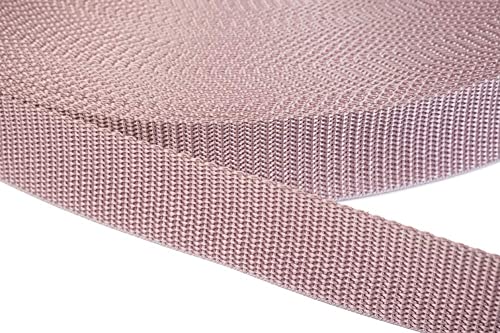 Jajasio PP Gurtband 15mm breit aus Polypropylen, 1.2mm Stark in 41 Farben 15 - Altrosa 12 Meter von Jajasio