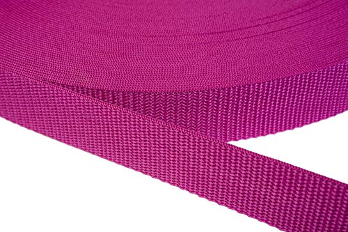 Jajasio PP Gurtband 15mm breit aus Polypropylen, 1.2mm Stark in 41 Farben 17 - Dunkles Magenta 12 Meter von Jajasio