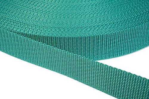 Jajasio PP Gurtband 15mm breit aus Polypropylen, 1.2mm Stark in 41 Farben 31 - smaragdgrün 50 Meter von Jajasio