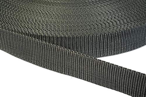 Jajasio PP Gurtband 15mm breit aus Polypropylen, 1.2mm Stark in 41 Farben 39 - dunkelgrau 50 Meter von Jajasio