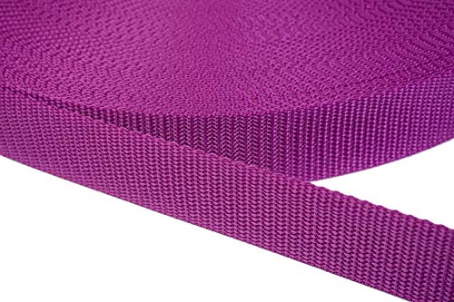 Jajasio PP Gurtband 20mm breit aus Polypropylen, 1.2mm Stark in 41 Farben 22 - violettrot 6 Meter von Jajasio