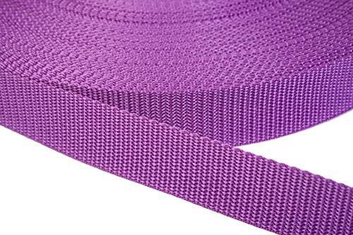 Jajasio PP Gurtband 20mm breit aus Polypropylen, 1.2mm Stark in 41 Farben 23 - Orchid 12 Meter von Jajasio