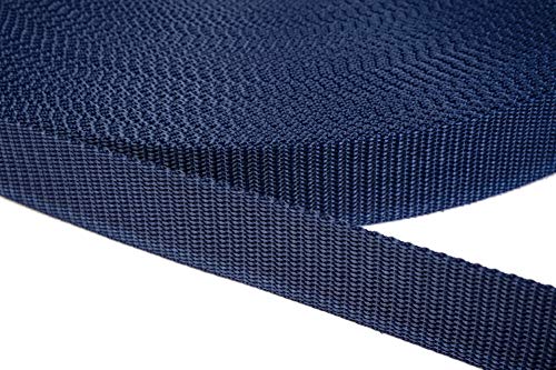 Jajasio PP Gurtband 20mm breit aus Polypropylen, 1.2mm Stark in 41 Farben 27 - dunkelblau 12 Meter von Jajasio