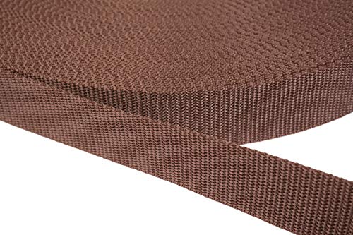 Jajasio PP Gurtband 25mm breit aus Polypropylen, 1.2mm Stark in 41 Farben 07 - braun 50 Meter Jajasio PP Gurtband 25mm breit aus Polypropylen, 1.2mm Stark in 41 Farben 07 - braun 50 Meter von Jajasio