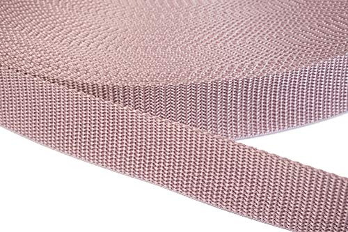 Jajasio PP Gurtband 25mm breit aus Polypropylen, 1.2mm Stark in 41 Farben 15 - Altrosa 50 Meter von Jajasio