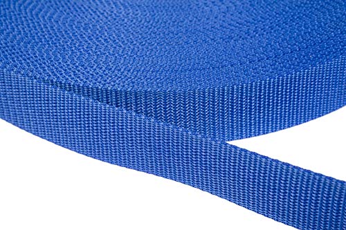 Jajasio PP Gurtband 25mm breit aus Polypropylen, 1.2mm Stark in 41 Farben 26 - Royalblau 50 Meter von Jajasio