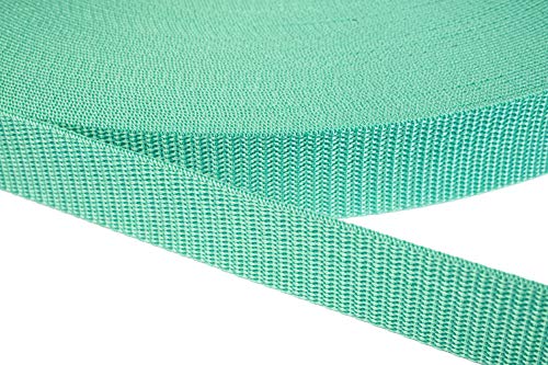 Jajasio PP Gurtband 25mm breit aus Polypropylen, 1.2mm Stark in 41 Farben 30 - mittleres aquamarin 6 Meter von Jajasio