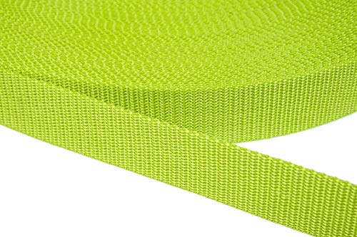 Jajasio PP Gurtband 25mm breit aus Polypropylen, 1.2mm Stark in 41 Farben 33 - Lime 50 Meter von Jajasio