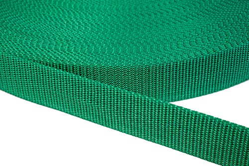 Jajasio PP Gurtband 25mm breit aus Polypropylen, 1.2mm Stark in 41 Farben 34 - grün 50 Meter von Jajasio