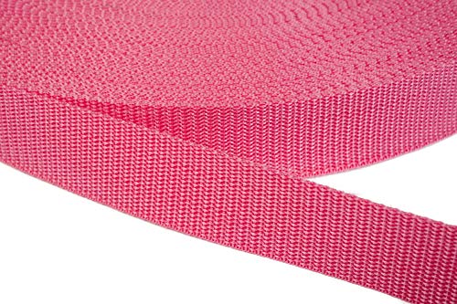 Jajasio PP Gurtband 30mm breit aus Polypropylen, 1.2mm Stark in 41 Farben 13 - pink 6 Meter von Jajasio