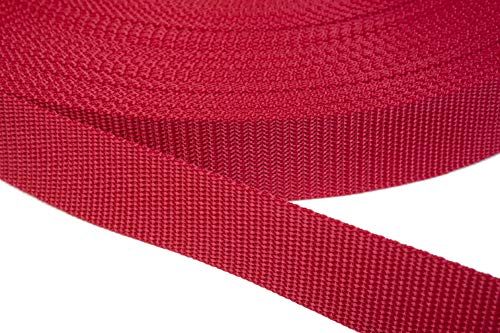 Jajasio PP Gurtband 40mm breit aus Polypropylen, 1.2mm Stark in 41 Farben 19 - rot 12 Meter von Jajasio