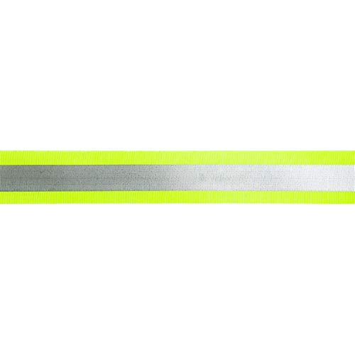 Jajasio Reflektorband 50mm breit zum Aufnähen in 2 Farben gelb-Silber 10 Meter. Reflektierendes Band, Leuchtband von Jajasio