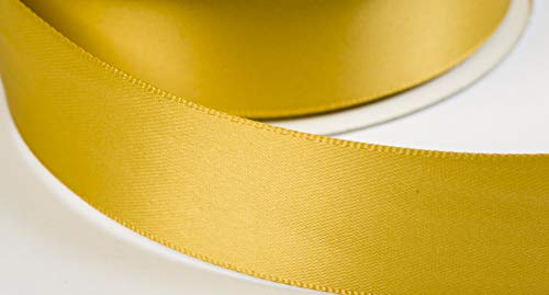 Jajasio Satinband (Doppesatinband), 30 Yard-Rolle, 19mm breit, gelbgold #21, Geschenkband, Schleifenband von Jajasio