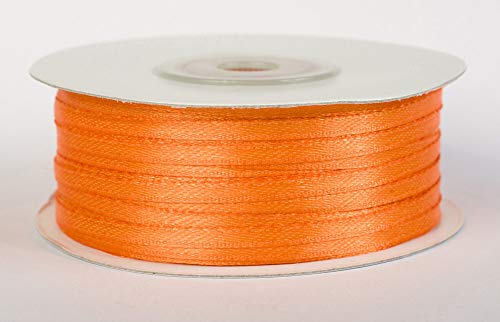 Jajasio Satinband 100 Yard-Rolle, 3mm breit, Auswahl aus 50 Farben/Farbe: 08 - orange, Geschenkband, Schleifenband von Jajasio