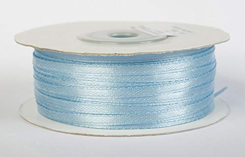 Jajasio Satinband 100 Yard-Rolle, 3mm breit, Auswahl aus 50 Farben/Farbe: 26 - hellblau, Geschenkband, Schleifenband von Jajasio