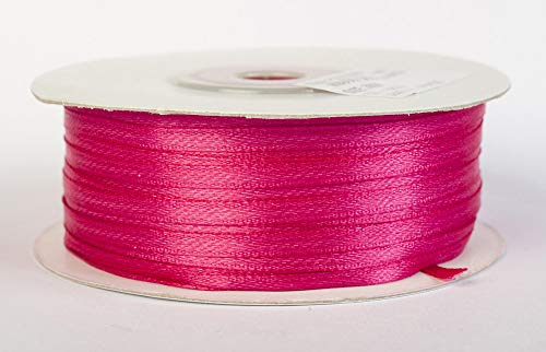 Jajasio Satinband 100 Yard-Rolle, 3mm breit, Auswahl aus 50 Farben/Farbe: 36 - rosarot, Geschenkband, Schleifenband von Jajasio