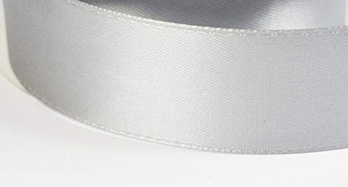 Jajasio Satinband 30 Yard-Rolle, 18mm breit, Auswahl aus 50 Farben/Farbe: 48 - Silber, Geschenkband, Schleifenband von Jajasio