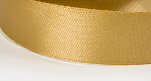 Jajasio Satinband 30 Yard-Rolle, 50mm breit, Auswahl aus 50 Farben/Farbe: 04 - Gold/beige, Geschenkband, Schleifenband von Jajasio
