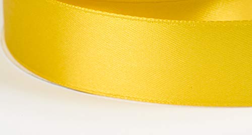 Jajasio Satinband 30 Yard-Rolle, 50mm breit, Auswahl aus 50 Farben/Farbe: 06 - gelb, Geschenkband, Schleifenband von Jajasio