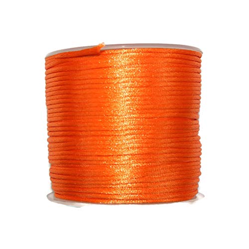 Jajasio Satinkordel 2mm, 10 Meter lang Schmuckschnur orange, Schmuckkordel, Flechtkordel Satinschnur von Jajasio