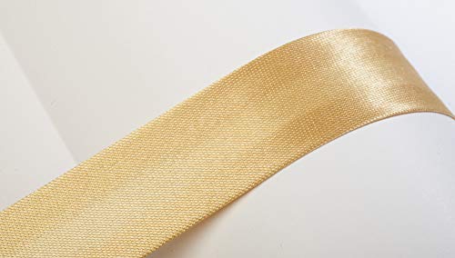 Jajasio Schrägband, 10m, Atlas (Satin), 19mm, gefalzt 04 ? Gold/beige, Textilband, Einfassband in 40 Farben von Jajasio