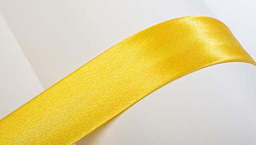 Jajasio Schrägband, 10m, Atlas (Satin), 19mm, gefalzt 06 ? gelb, Textilband, Einfassband in 40 Farben von Jajasio