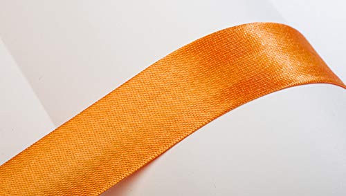 Jajasio Schrägband, 10m, Atlas (Satin), 19mm, gefalzt 07 ? orange, Textilband, Einfassband in 40 Farben von Jajasio