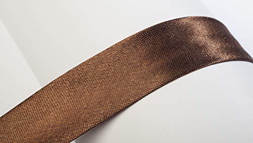 Jajasio Schrägband, 10m, Atlas (Satin), 19mm, gefalzt 09 ? braun, Textilband, Einfassband in 40 Farben von Jajasio