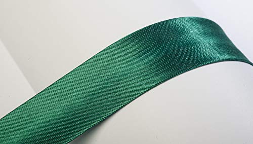 Jajasio Schrägband, 10m, Atlas (Satin), 19mm, gefalzt 14 ? dunkelgrün, Textilband, Einfassband in 40 Farben von Jajasio