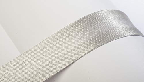 Jajasio Schrägband, 10m, Atlas (Satin), 19mm, gefalzt 17 ? Silber, Textilband, Einfassband in 40 Farben von Jajasio