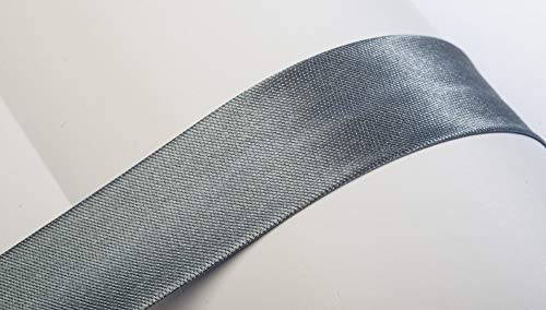 Jajasio Schrägband, 10m, Atlas (Satin), 19mm, gefalzt 18 ? grau, Textilband, Einfassband in 40 Farben von Jajasio