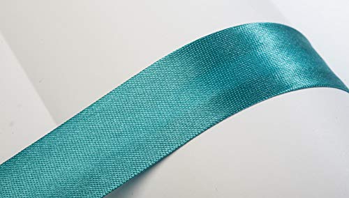 Jajasio Schrägband, 10m, Atlas (Satin), 19mm, gefalzt 35 ? türkisblau, Textilband, Einfassband in 40 Farben von Jajasio