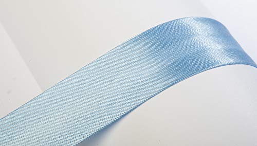 Jajasio Schrägband, 10m, Atlas (Satin), 19mm, gefalzt 36 ? hellblau, Textilband, Einfassband in 40 Farben von Jajasio