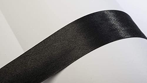 Jajasio Schrägband, 10m, Atlas (Satin), 19mm, gefalzt 40 ? schwarz, Textilband, Einfassband in 40 Farben von Jajasio