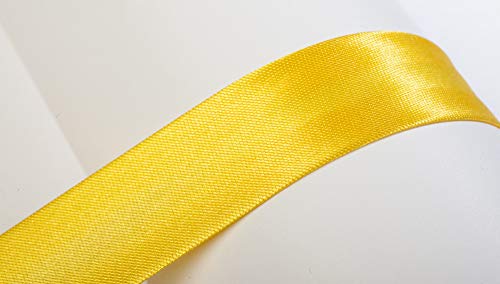 Jajasio Schrägband, 10m, Atlas (Satin), 25mm, gefalzt 06 ? gelb, Textilband, Einfassband in 40 Farben von Jajasio