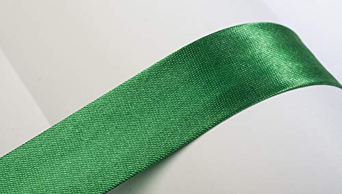 Jajasio Schrägband, 10m, Atlas (Satin), 25mm, gefalzt 13 ? grün, Textilband, Einfassband in 40 Farben von Jajasio