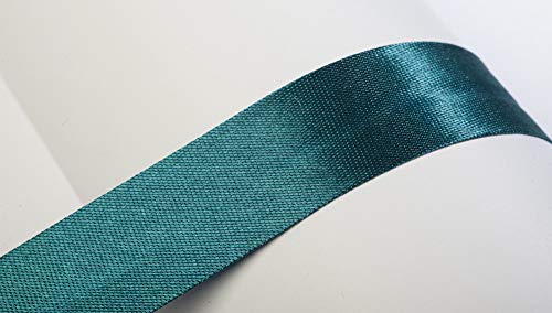Jajasio Schrägband, 10m, Atlas (Satin), 25mm, gefalzt 15 ? smargdgrün, Textilband, Einfassband in 40 Farben von Jajasio