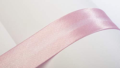 Jajasio Schrägband, 10m, Atlas (Satin), 25mm, gefalzt 21 ? rosa, Textilband, Einfassband in 40 Farben von Jajasio