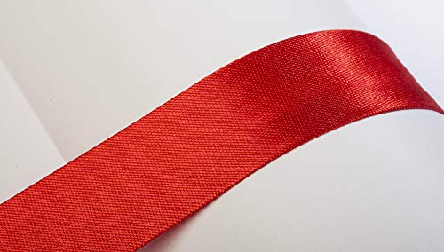 Jajasio Schrägband, 10m, Atlas (Satin), 25mm, gefalzt 24 ? rot, Textilband, Einfassband in 40 Farben von Jajasio