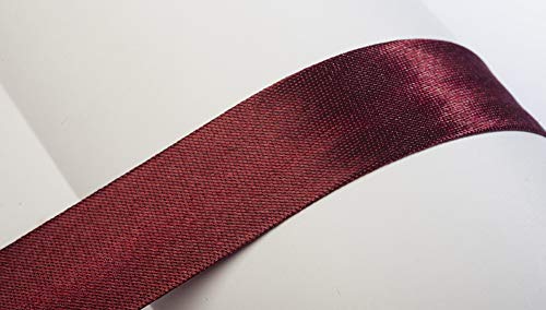 Jajasio Schrägband, 10m, Atlas (Satin), 25mm, gefalzt 26 ? dunkelrot, Textilband, Einfassband in 40 Farben von Jajasio