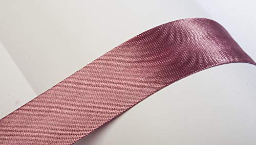 Jajasio Schrägband, 10m, Atlas (Satin), 25mm, gefalzt 27 ? Altrosa, Textilband, Einfassband in 40 Farben von Jajasio