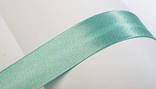 Jajasio Schrägband, 10m, Atlas (Satin), 25mm, gefalzt 33 ? aquamarin, Textilband, Einfassband in 40 Farben von Jajasio